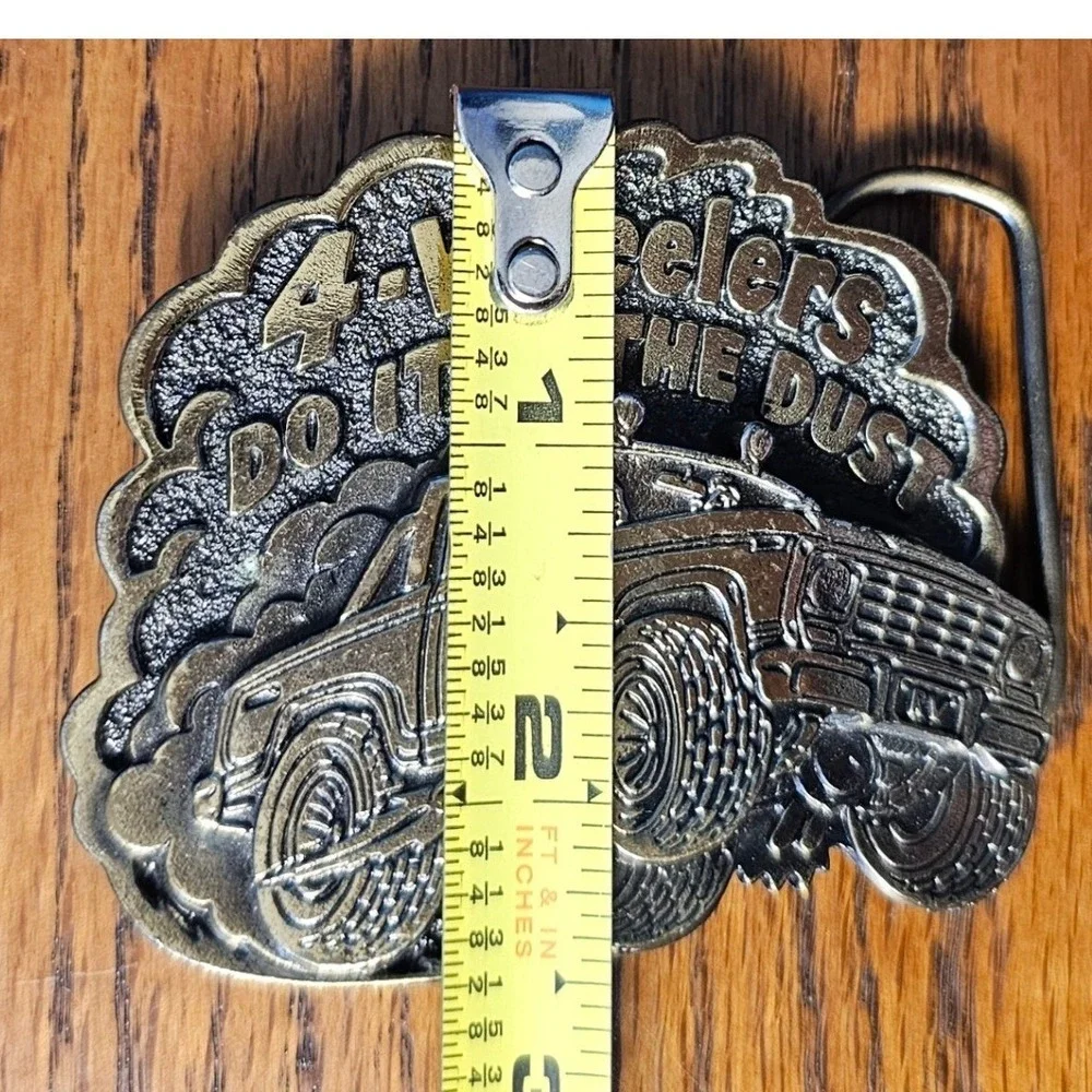 Great American Buckle Co 1980 4-Wheelers Do It In The Dust Brass Belt Buckle 404